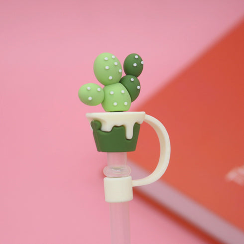 Cute Cartoon Silicone Straw Cap Dust PlugTumbler Straw Toppers for Tumblers, Dust-Proof Drinking Straw Caps for Reusable Straws Tips